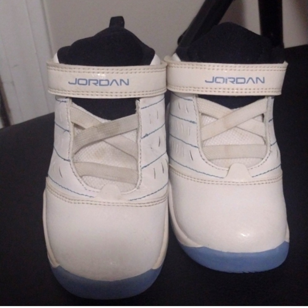 Jordan Mid 1 White and Baby Blue Toddler Sneakers